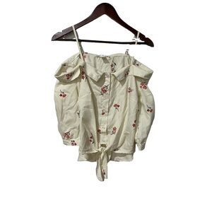 Urban Heritage off the shoulder button up with waist tie size small